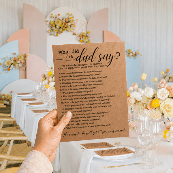 What Did The Dad Say Baby Shower Game
