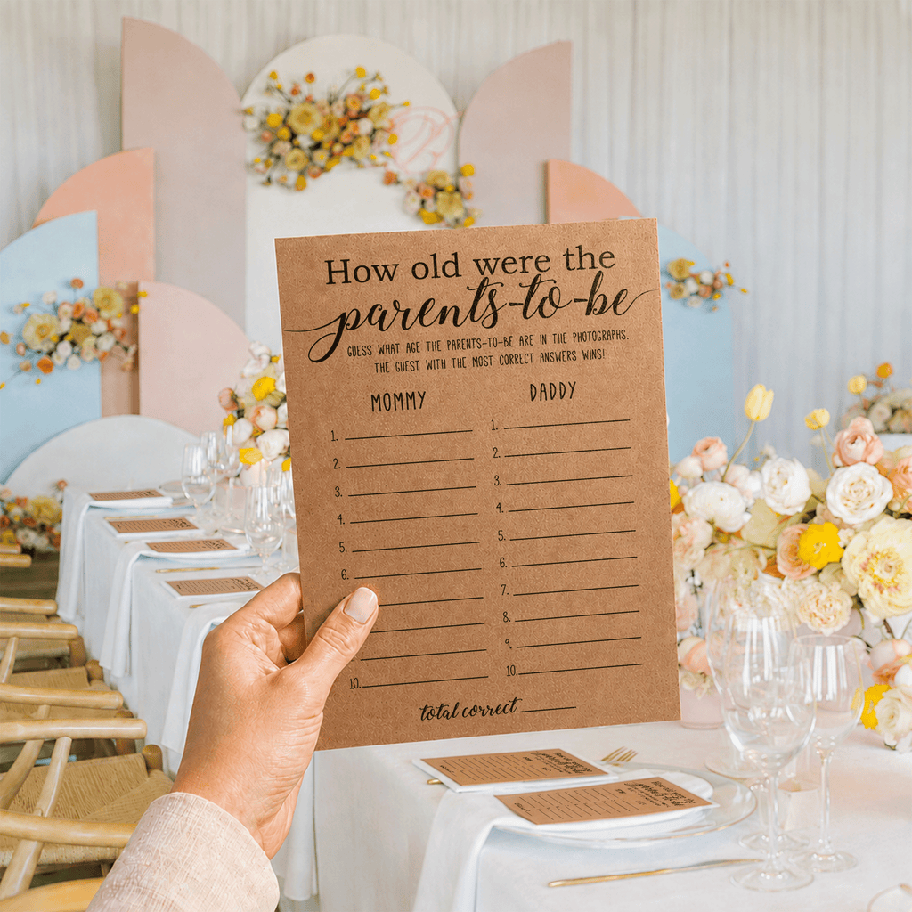 How Old were the Parents-to-be Baby Shower Game