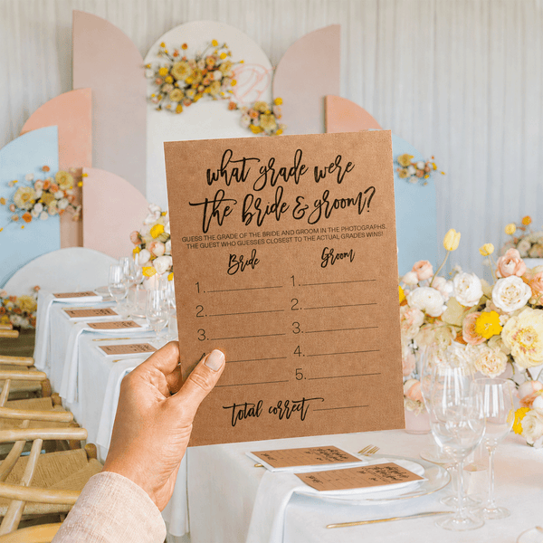 What Grade Were They Bridal Shower Game