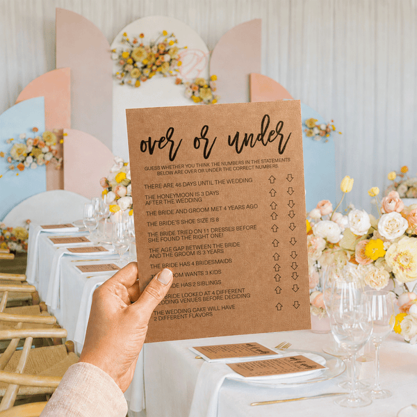 Over or Under Bridal Shower Game