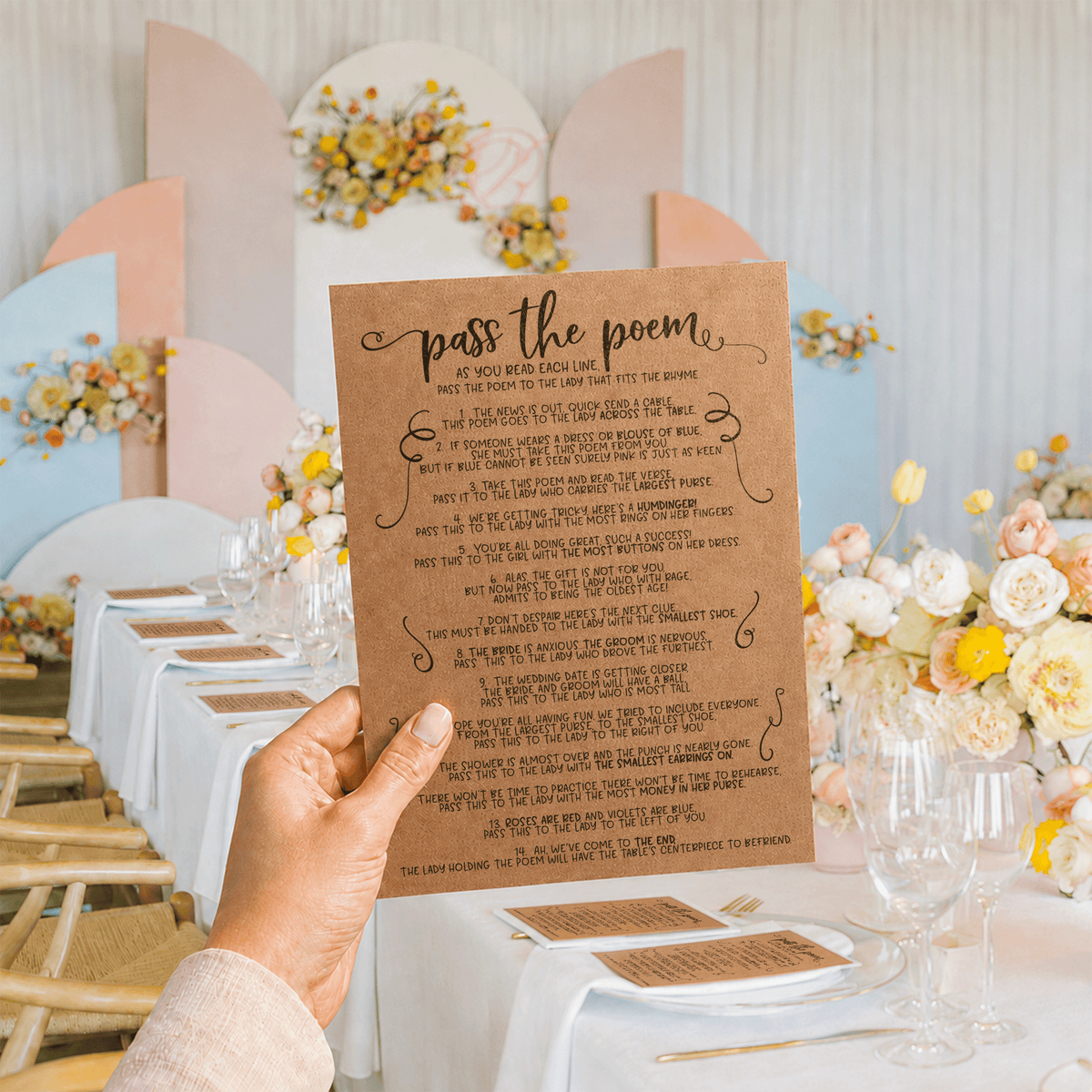 Pass The Poem Bridal Shower Game