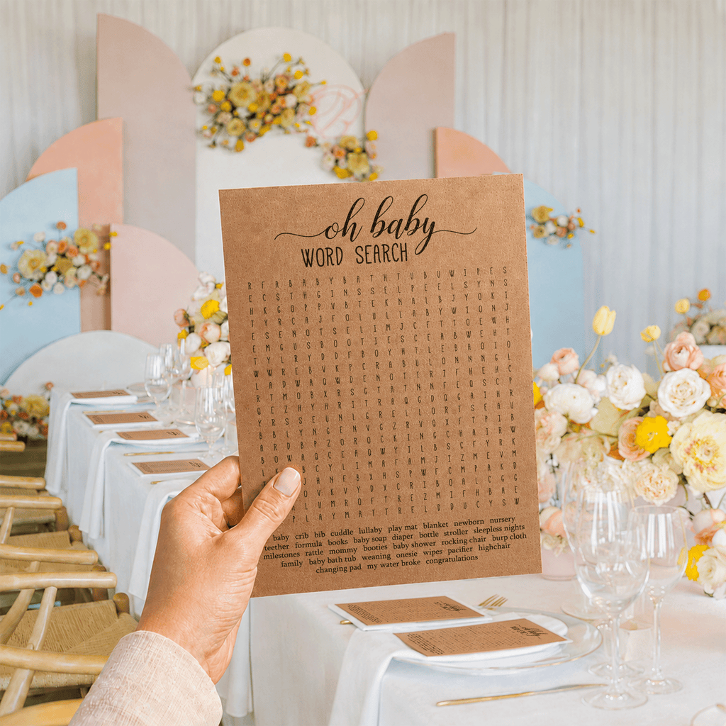 Oh Baby Word Search Baby Shower Activity