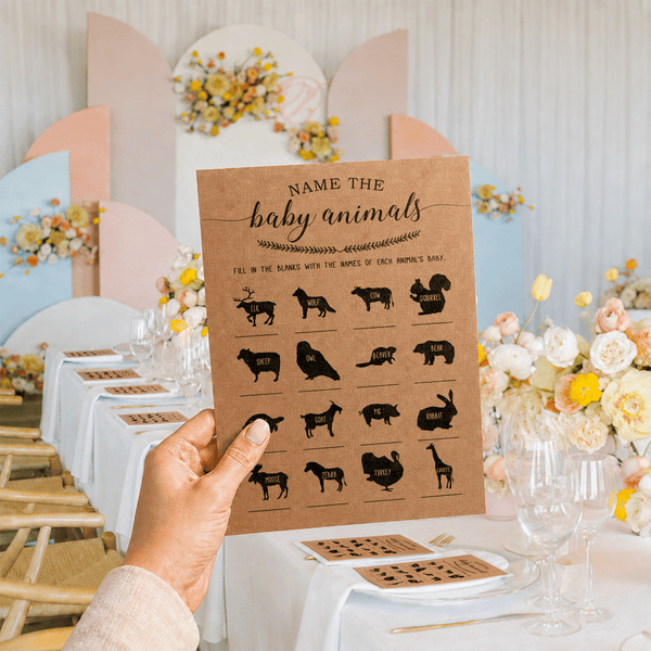Name the Baby Animals Baby Shower Game