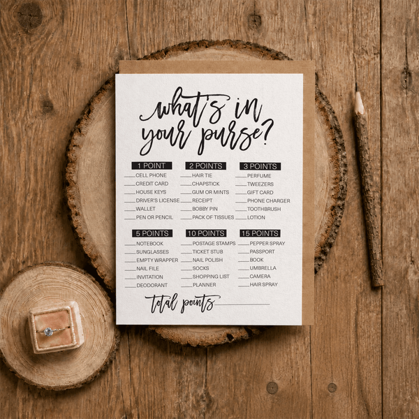 What's In Your Purse Bridal Shower Game