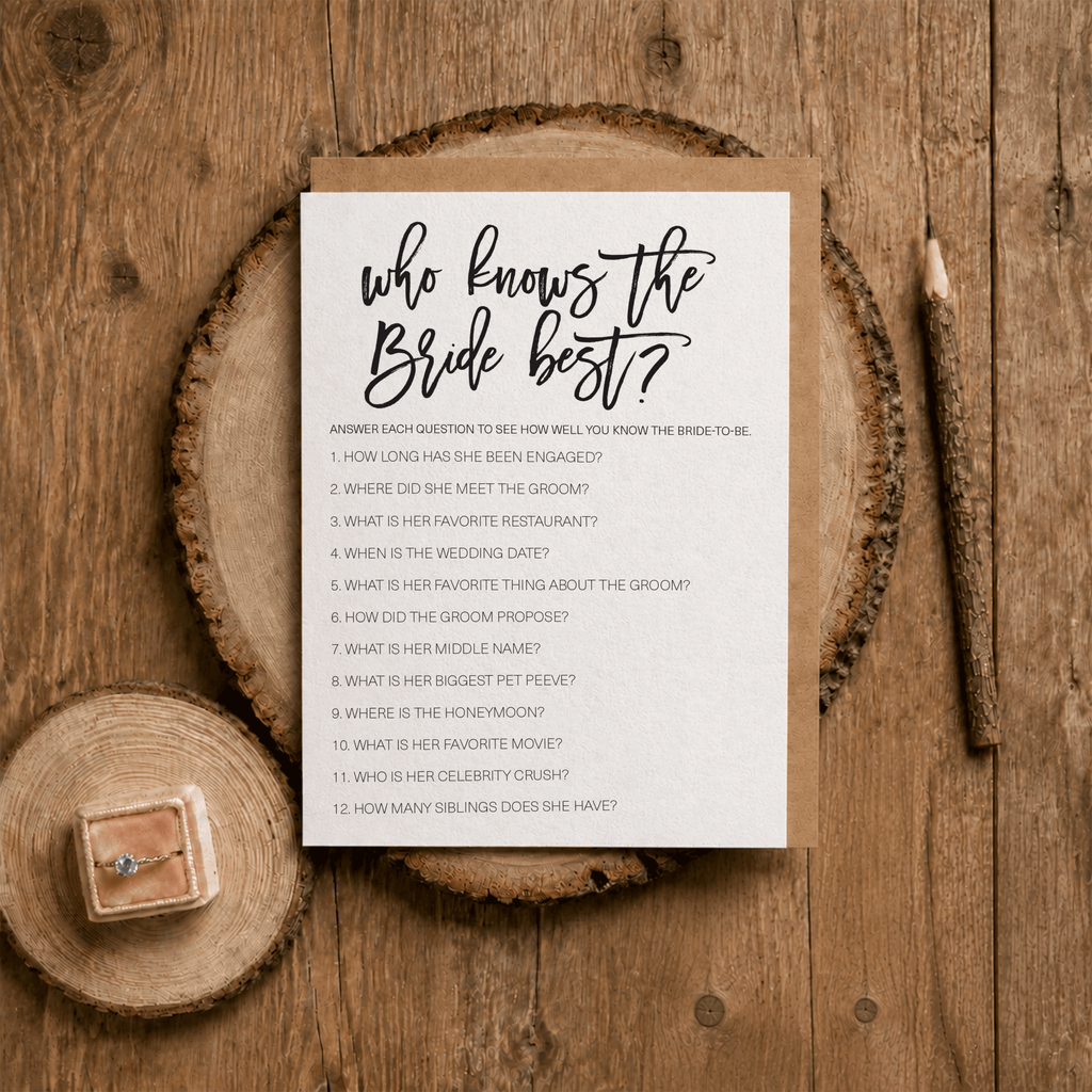 Who Knows The Bride Best Bridal Shower Game