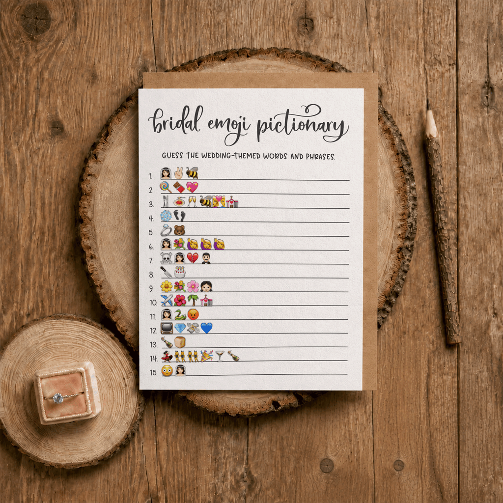 Bridal Emoji Pictionary Bridal Shower Game