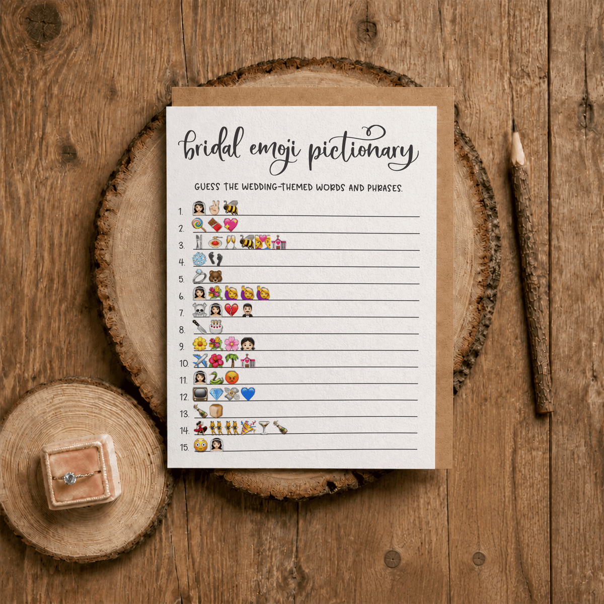 Bridal Emoji Pictionary Bridal Shower Game