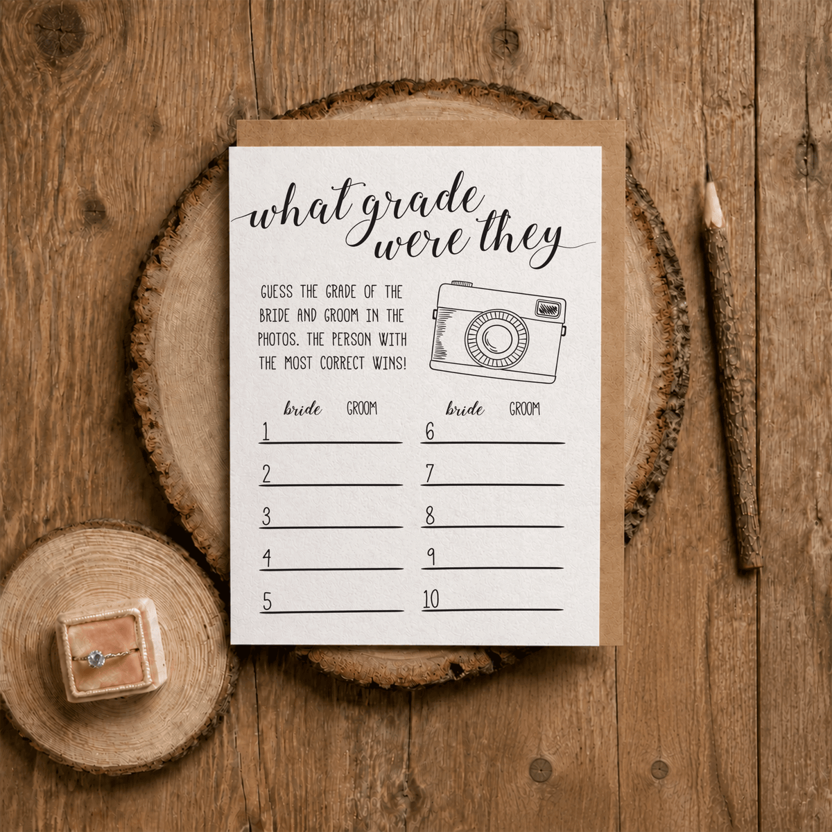 What Grade Were They Bridal Shower Game