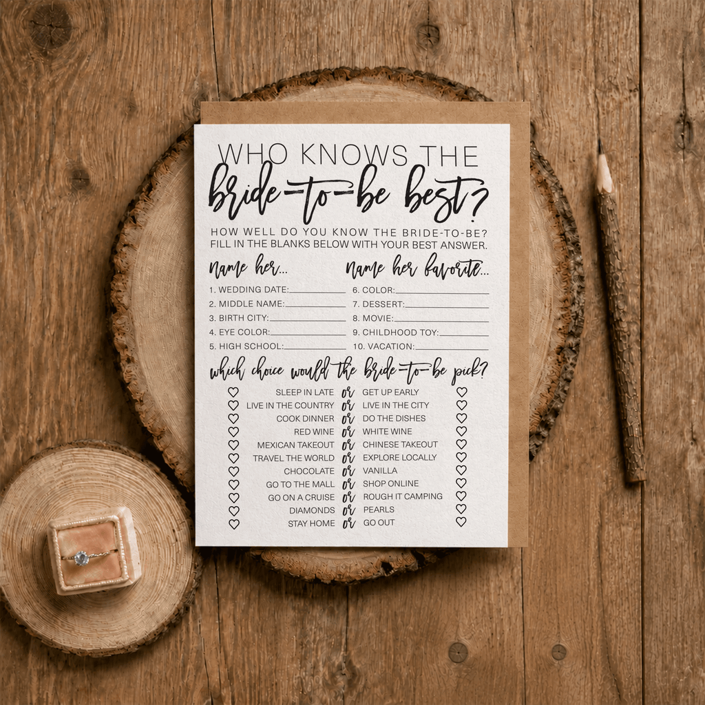 Who Knows The Bride-To-Be Best Bridal Shower Game