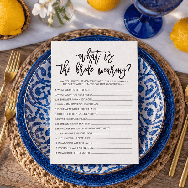 What Is The Bride Wearing Bridal Shower Game