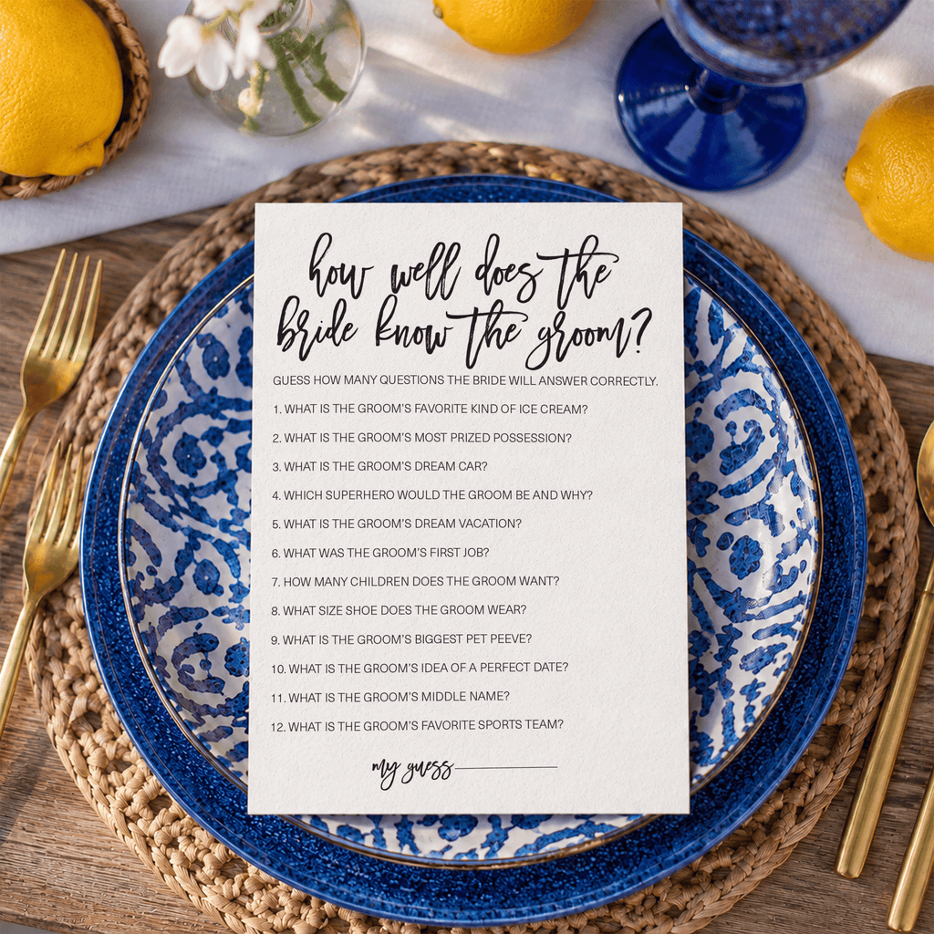 How Well Does The Bride Know The Groom Bridal Shower Game