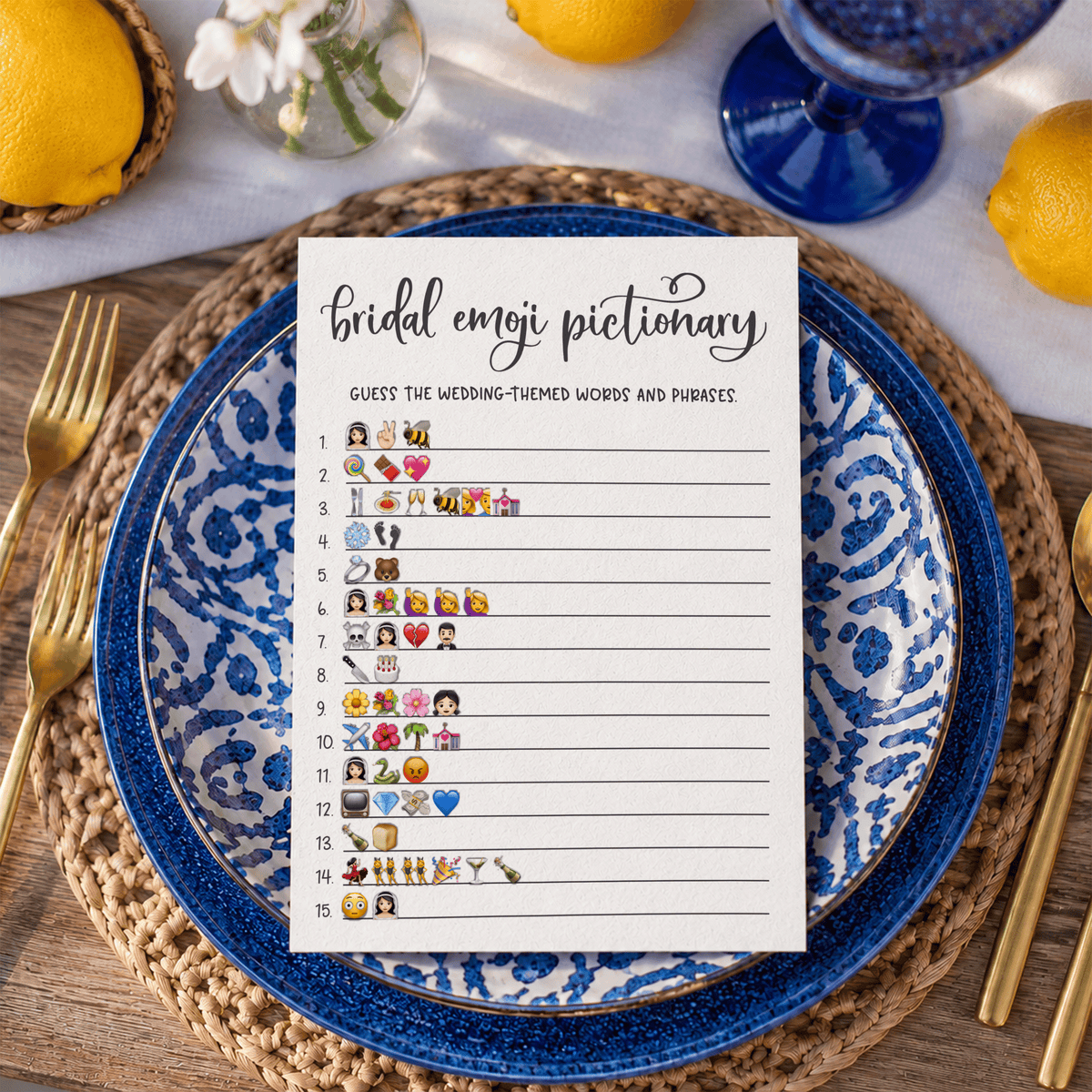 Bridal Emoji Pictionary Bridal Shower Game