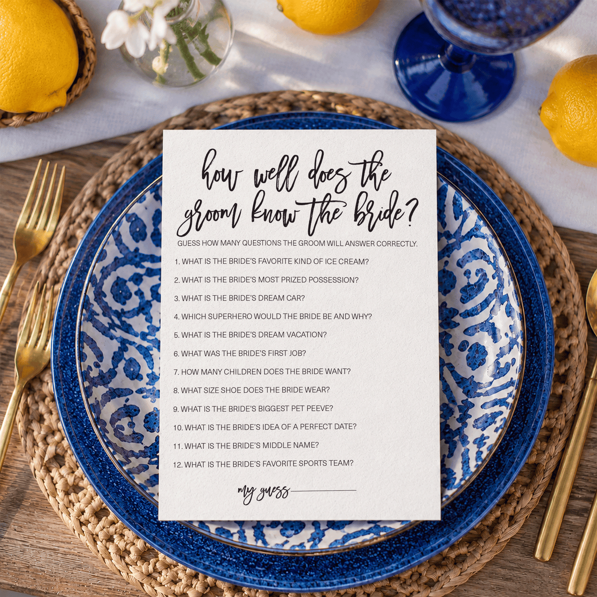 How Well Does The Groom Know The Bride Bridal Shower Game