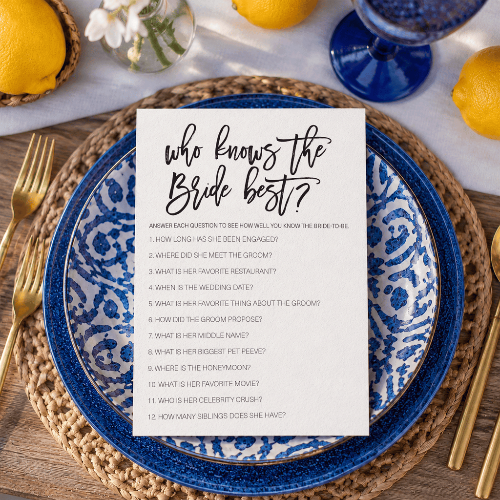 Who Knows The Bride Best Bridal Shower Game