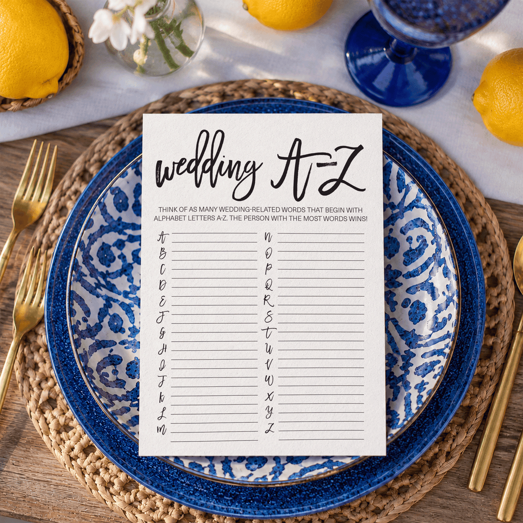 Wedding A-Z Bridal Shower Game