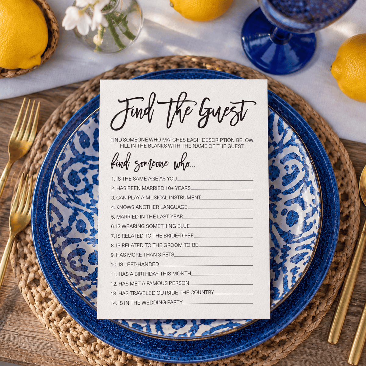 Find The Guest Bridal Shower Game