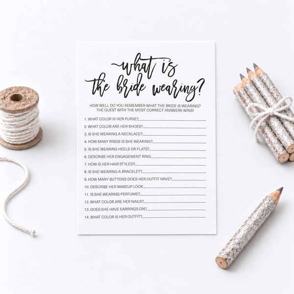 What Is The Bride Wearing Bridal Shower Game