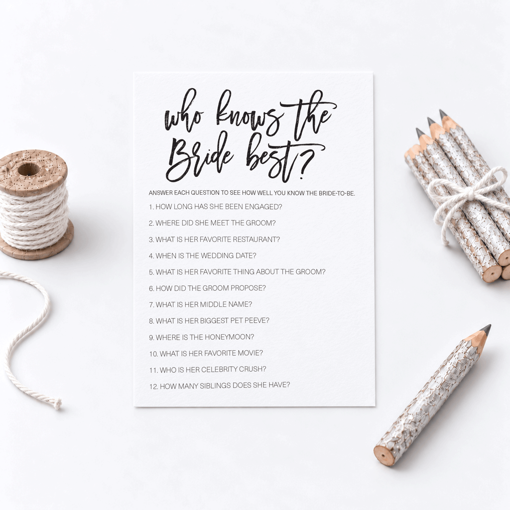 Who Knows The Bride Best Bridal Shower Game