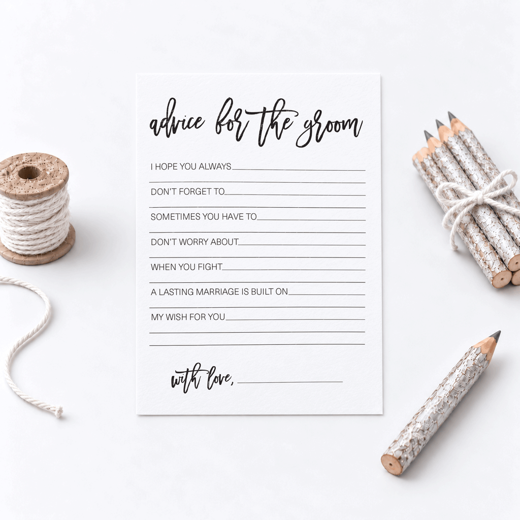 Advice for the Groom Bridal Shower Activity