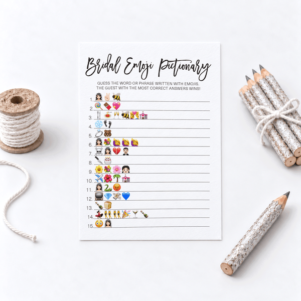 Bridal Emoji Pictionary Bridal Shower Game