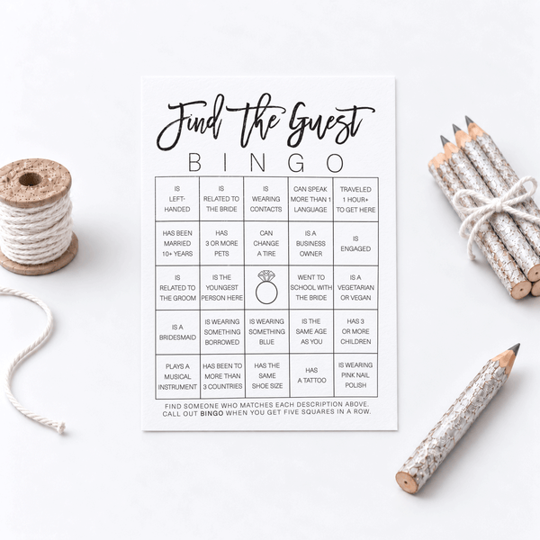 Find the Guest Bingo Bridal Shower Game