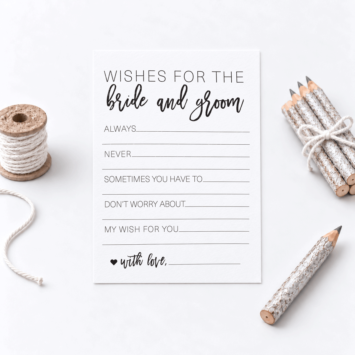 Wishes for the Bride and Groom Bridal Shower Activity
