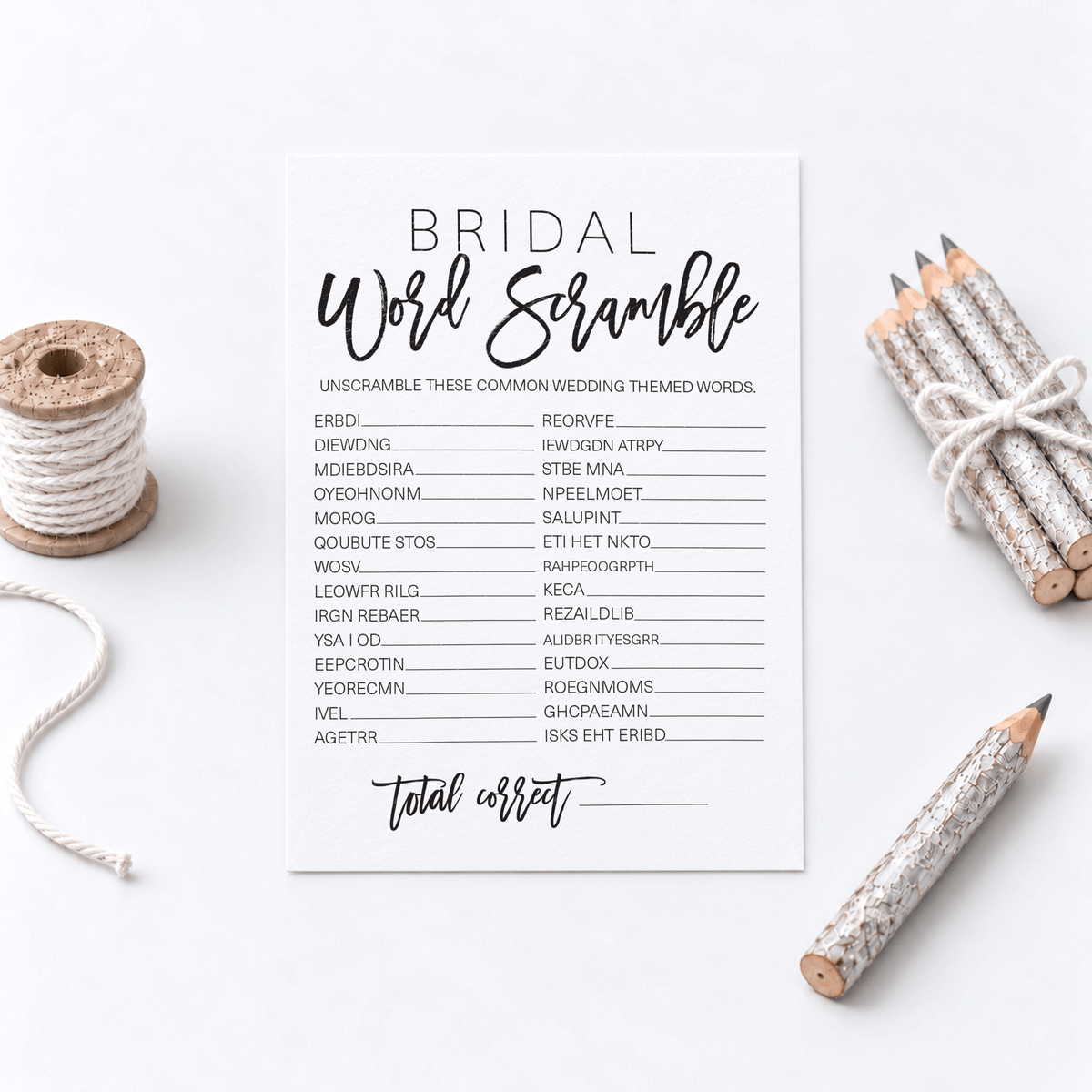 Bridal Word Scramble Bridal Shower Game