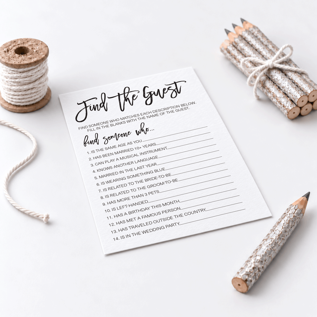 Find The Guest Bridal Shower Game