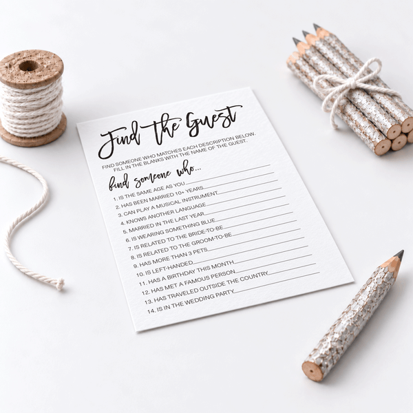 Find The Guest Bridal Shower Game