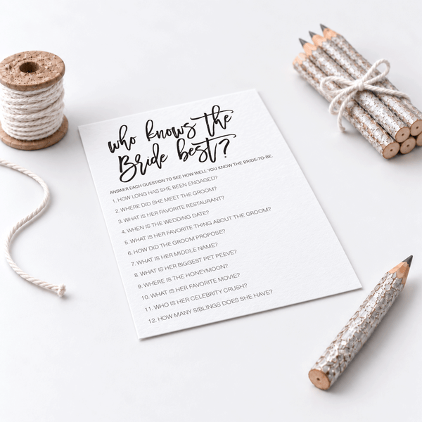 Who Knows The Bride Best Bridal Shower Game