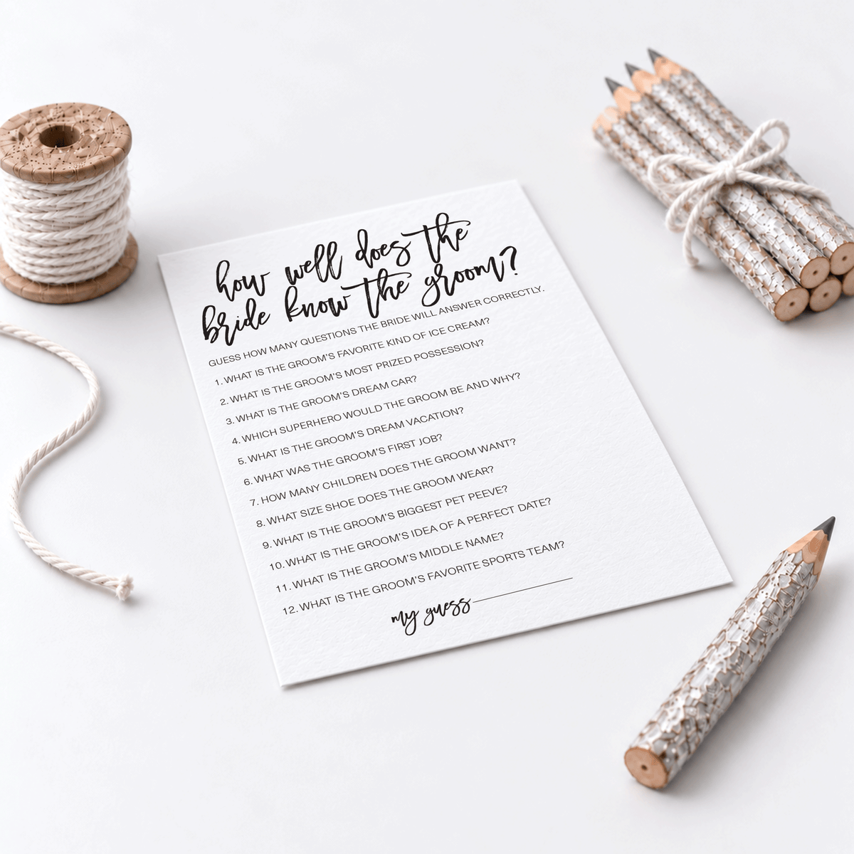 How Well Does The Bride Know The Groom Bridal Shower Game