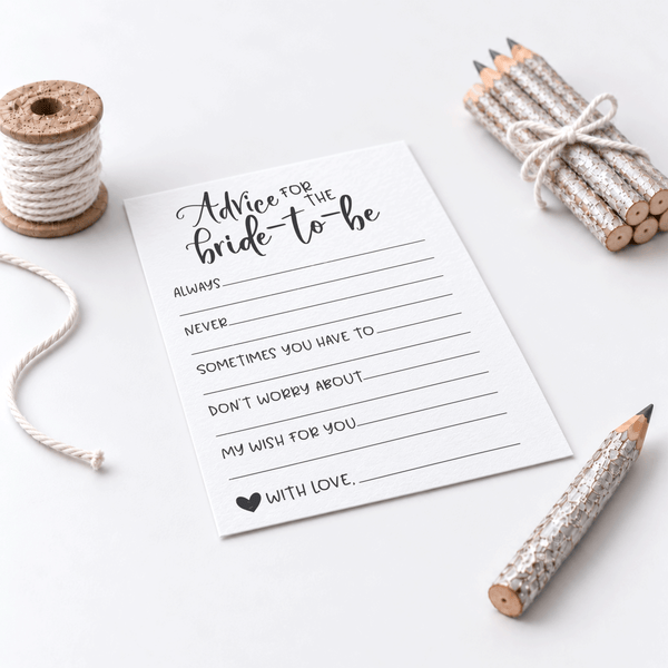 Advice for the Bride Bridal Shower Activity