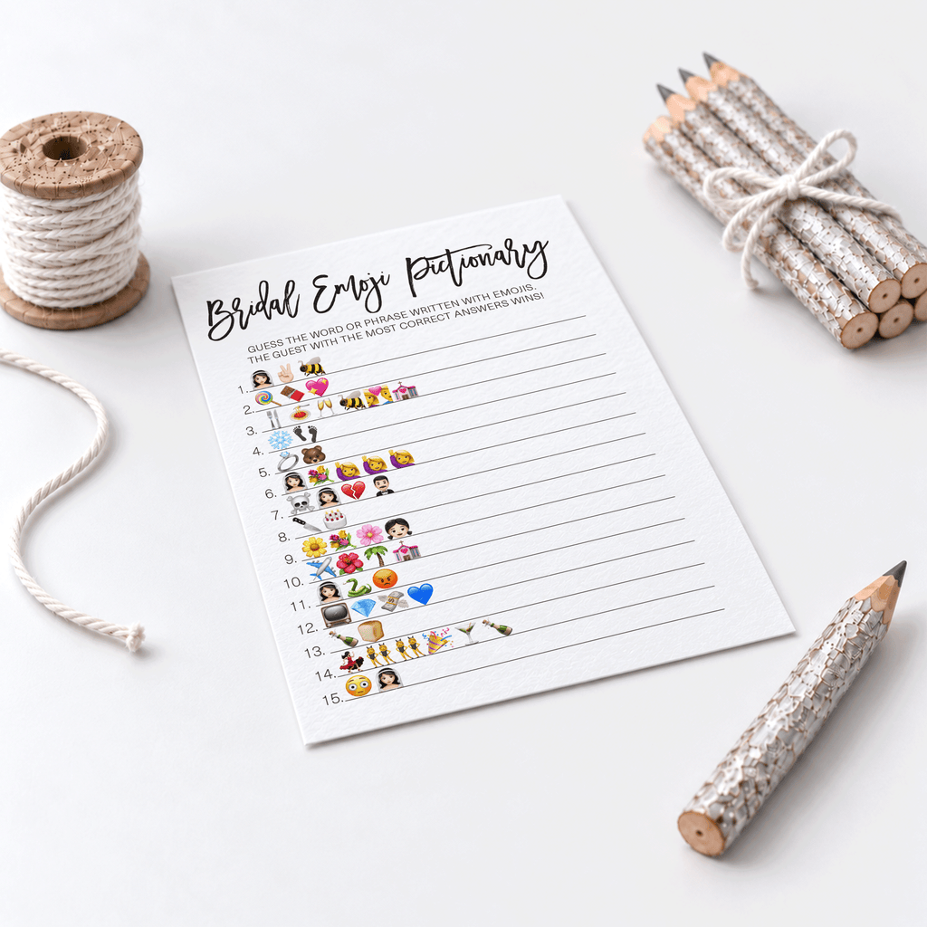 Bridal Emoji Pictionary Bridal Shower Game