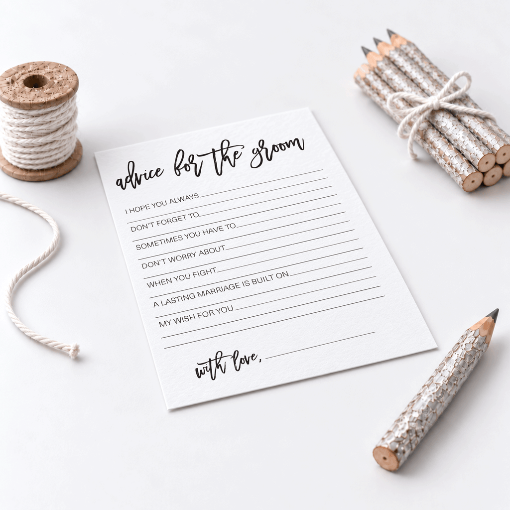 Advice for the Groom Bridal Shower Activity