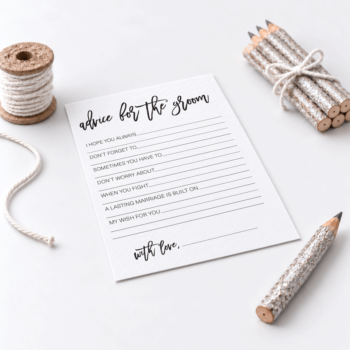 Advice for the Groom Bridal Shower Activity