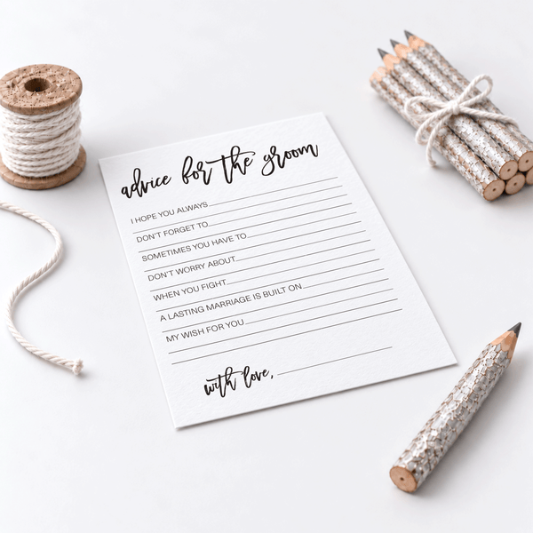 Advice for the Groom Bridal Shower Activity