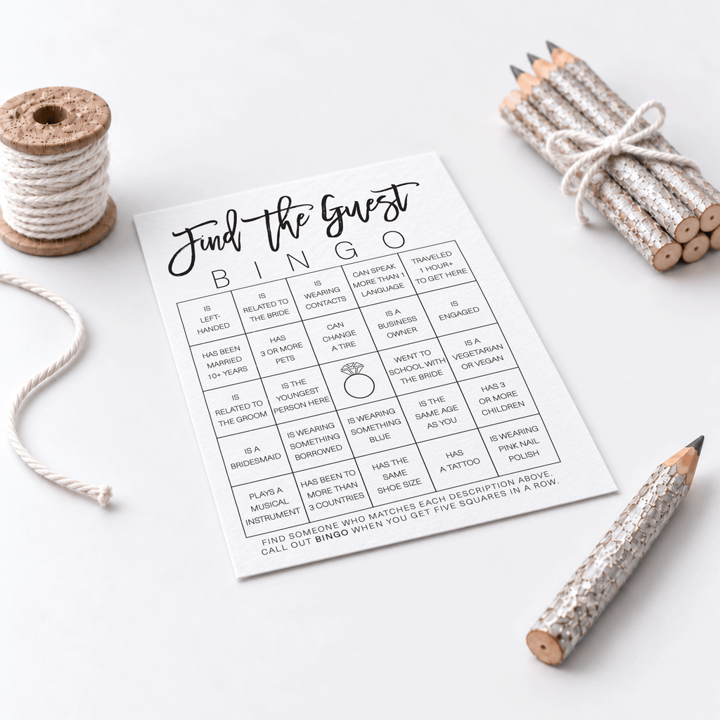 Find the Guest Bingo Bridal Shower Game