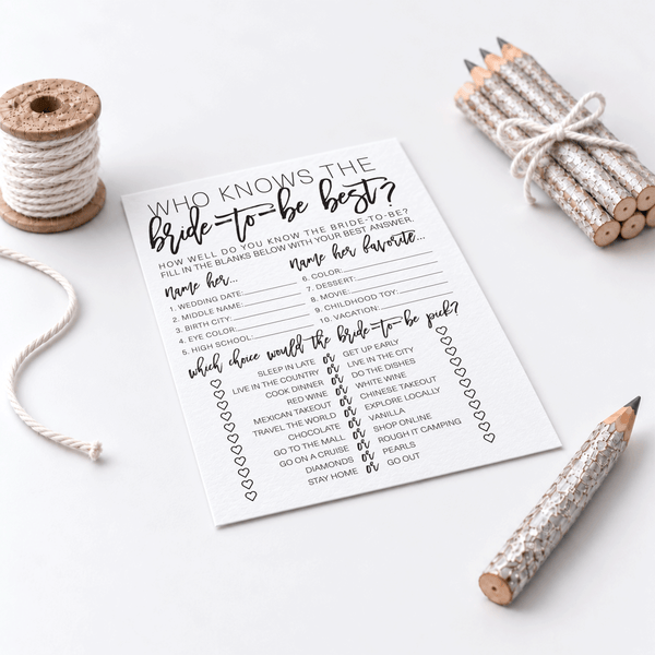 Who Knows The Bride-To-Be Best Bridal Shower Game