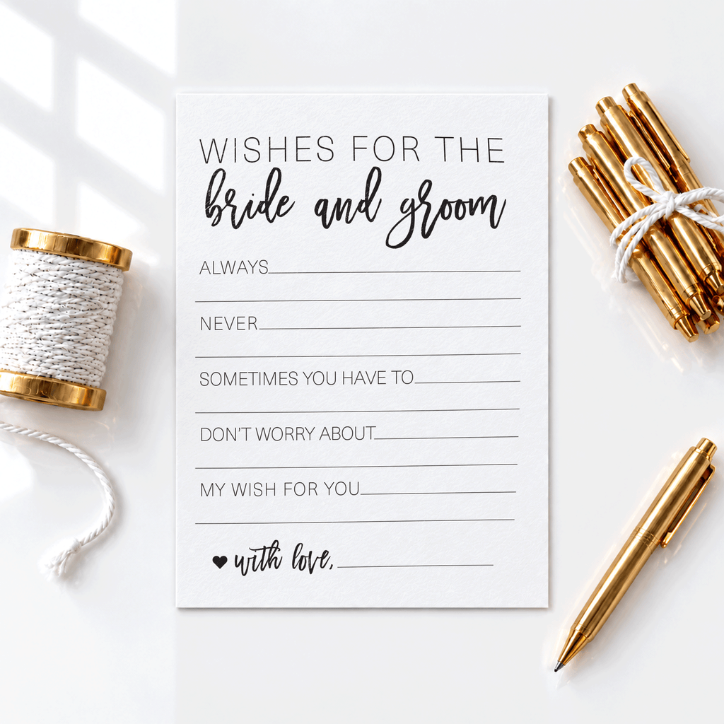 Wishes for the Bride and Groom Bridal Shower Activity