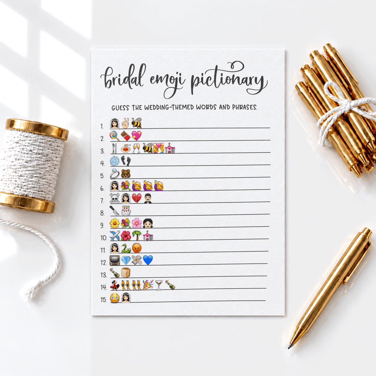 Bridal Emoji Pictionary Bridal Shower Game