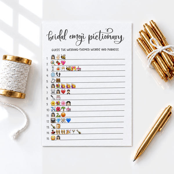 Bridal Emoji Pictionary Bridal Shower Game
