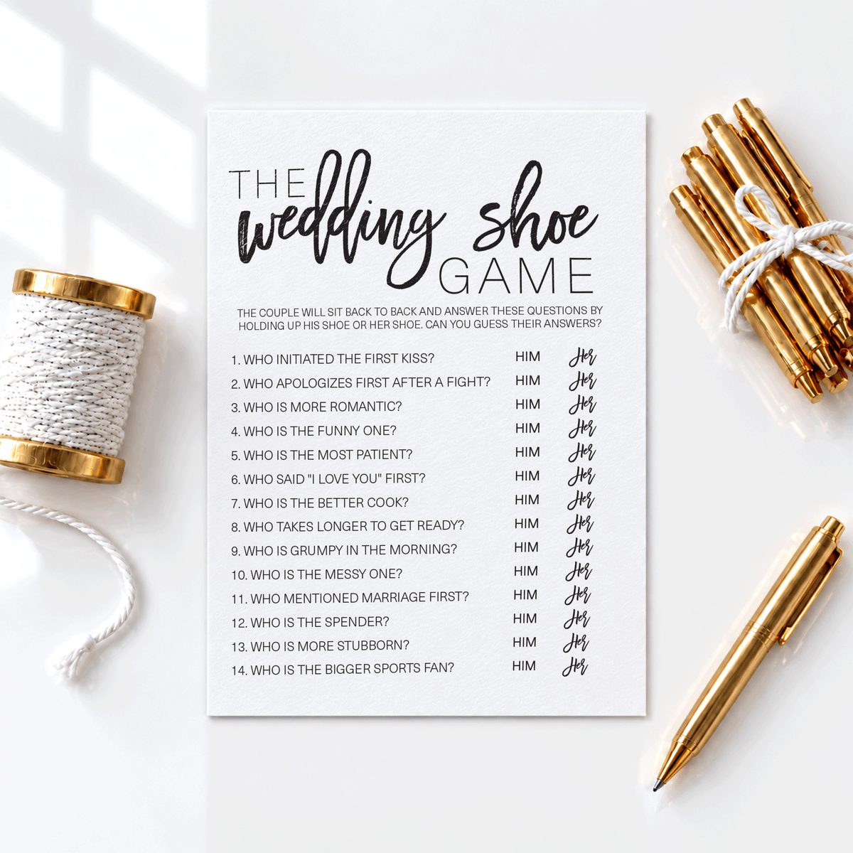 Wedding Shoe Bridal Shower Game