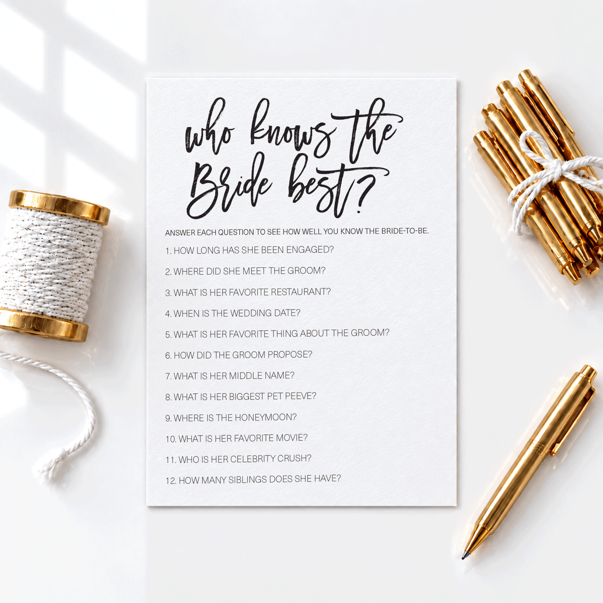 Who Knows The Bride Best Bridal Shower Game