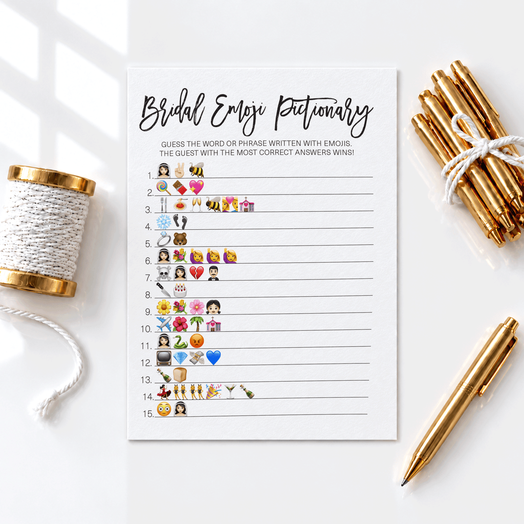 Bridal Emoji Pictionary Bridal Shower Game