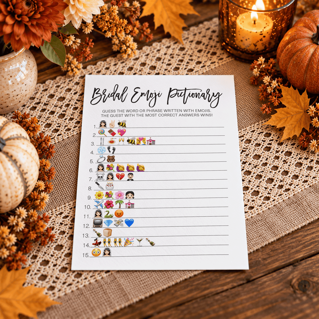 Bridal Emoji Pictionary Bridal Shower Game