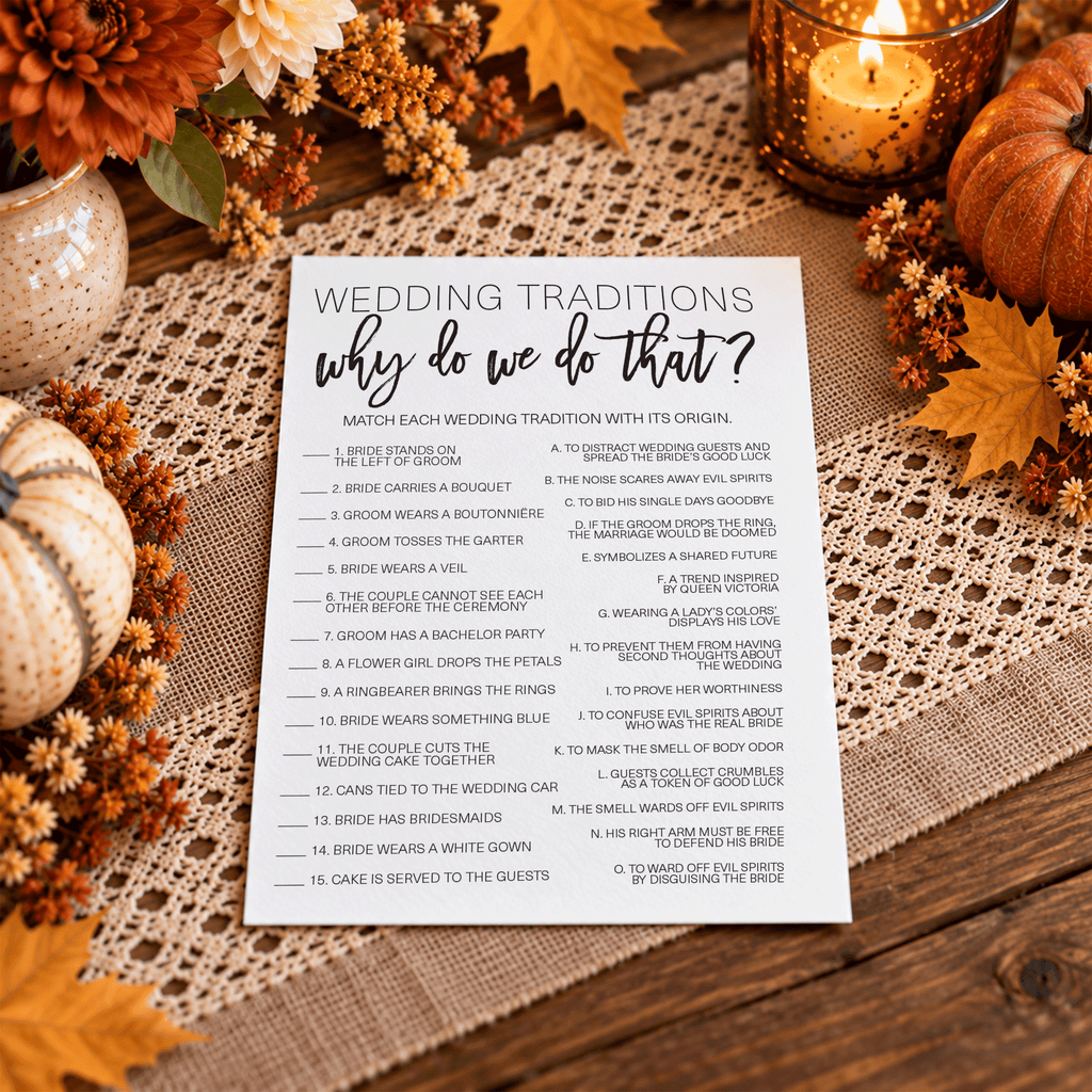 Wedding Traditions Bridal Shower Game
