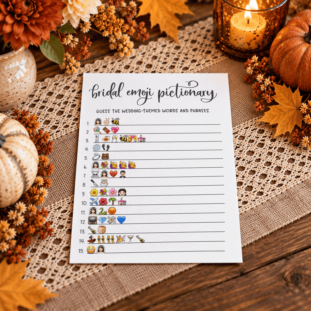 Bridal Emoji Pictionary Bridal Shower Game