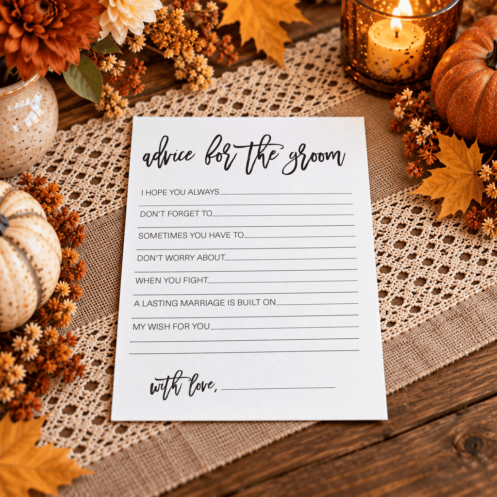 Advice for the Groom Bridal Shower Activity