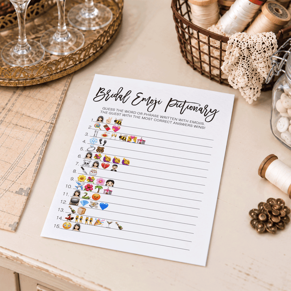 Bridal Emoji Pictionary Bridal Shower Game