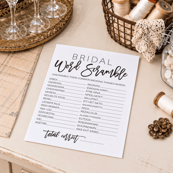 Bridal Word Scramble Bridal Shower Game